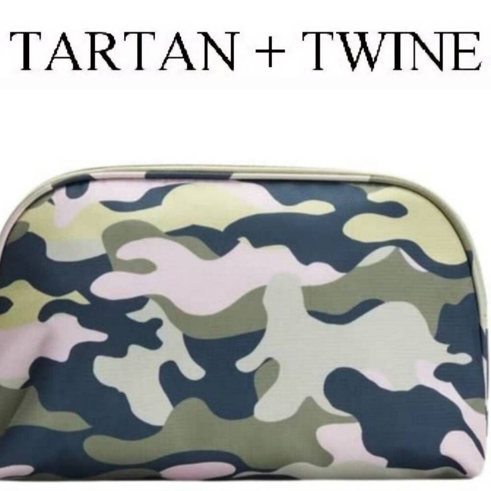 Tartan + Twine Pink Green Camo Cosmetic Case